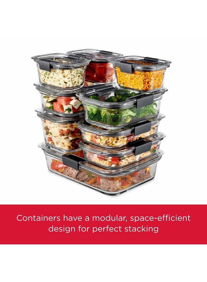 Rubbermaid Brilliance Glass Storage Set of 4 Food Containers with Lids (8 Pieces Total), BPA Free and Leak Proof, Medium, Clear - Image 5